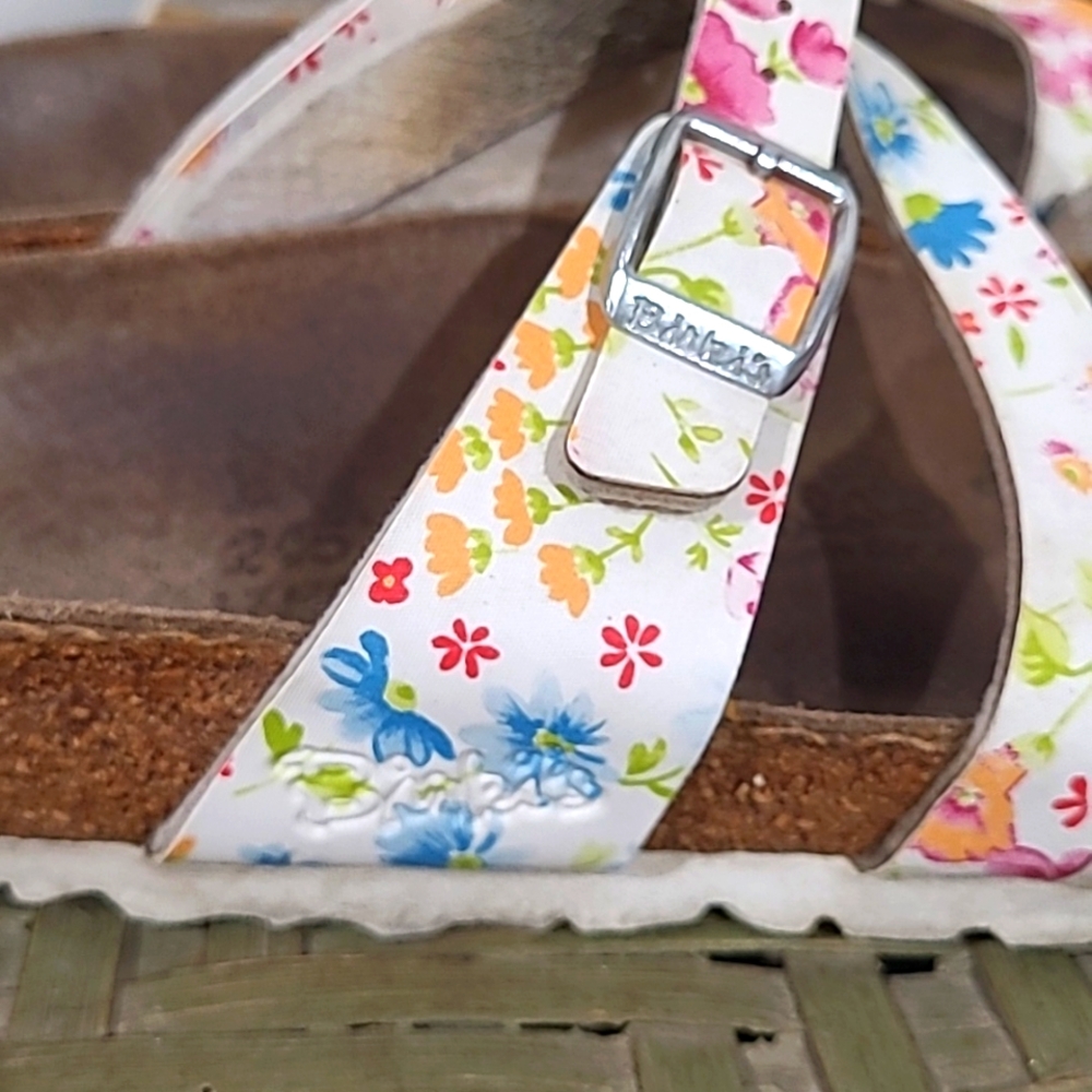 Birkenstock Birkis Womens Birka-Flor Floral Print Three Strap Sandals - Picture 7 of 8